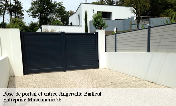 Pose de portail et entrée  angerville-bailleul-76110 Entreprise Maconnerie 76