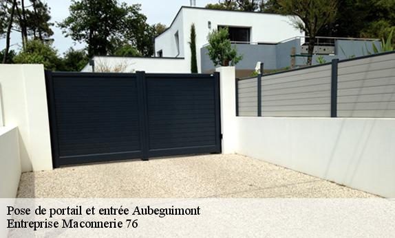 Pose de portail et entrée  aubeguimont-76390 Entreprise Maconnerie 76