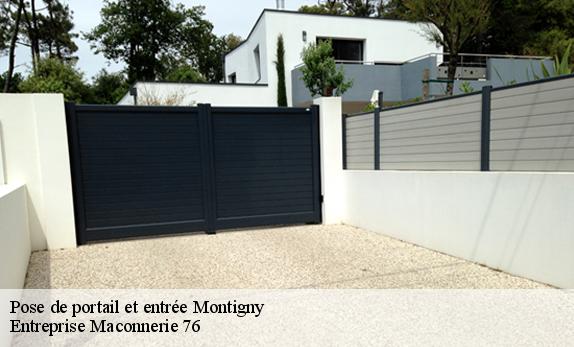 Pose de portail et entrée  montigny-76380 Entreprise Maconnerie 76