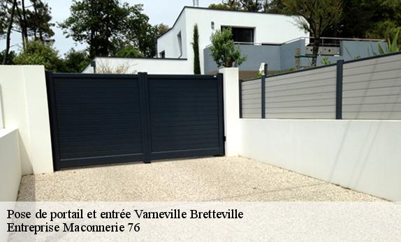 Pose de portail et entrée  varneville-bretteville-76890 Entreprise Maconnerie 76