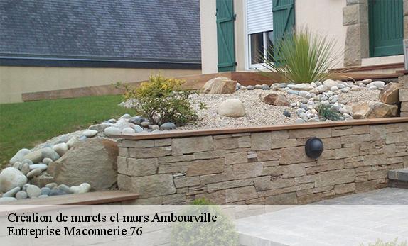 Création de murets et murs  ambourville-76480 Entreprise Maconnerie 76